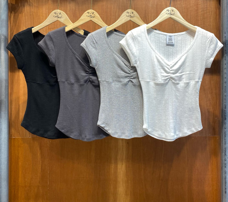 Gavara Market - Korean Women Fashion - #shopsmall - Rinkle Short Sleeve Tee