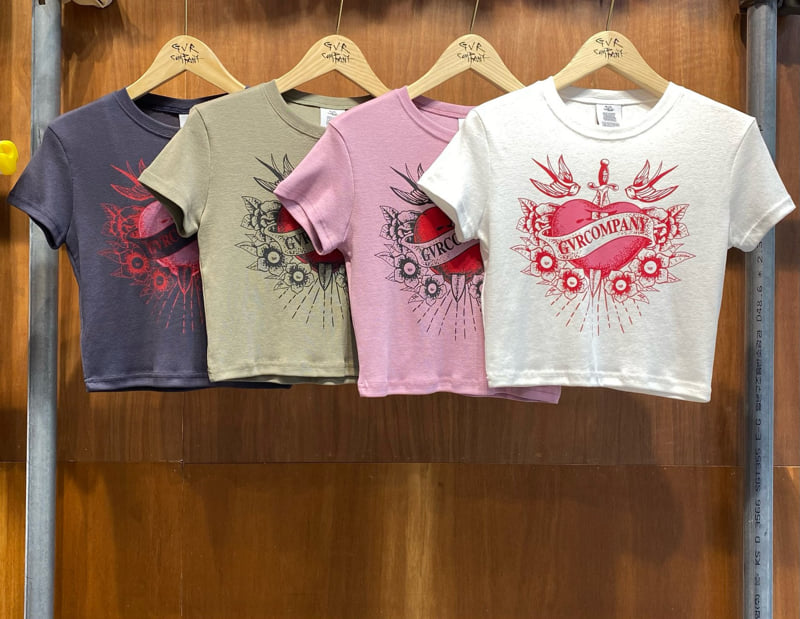 Gavara Market - Korean Women Fashion - #shopsmall - Swallow Crop Short Sleeve Tee