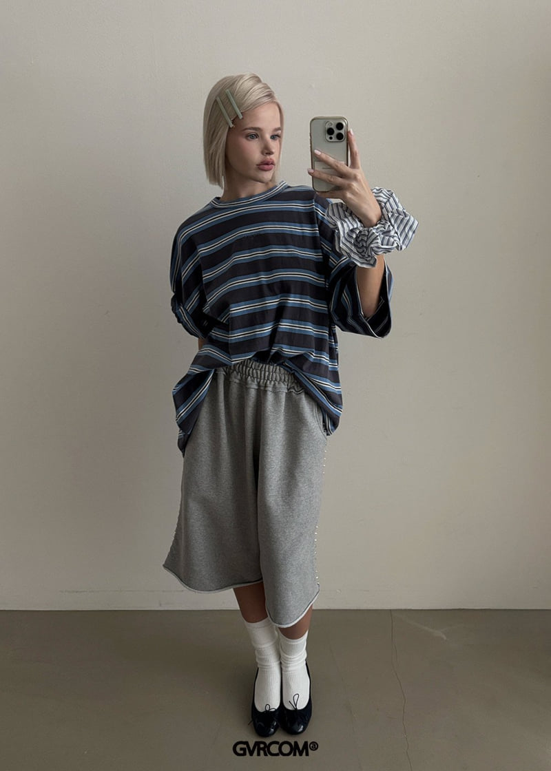 Gavara Market - Korean Women Fashion - #thatsdarling - Fifths Box Stripe Tee - 8