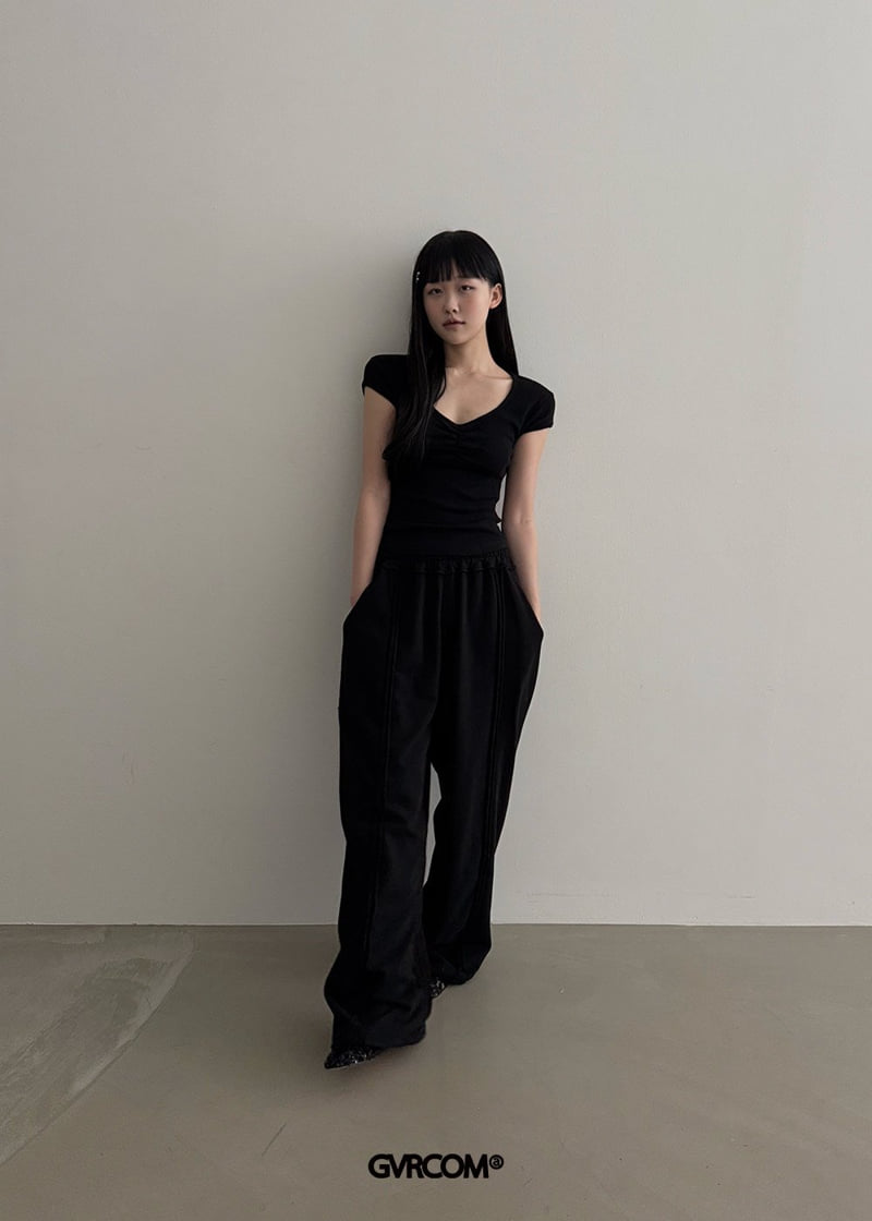 Gavara Market - Korean Women Fashion - #thatsdarling - Rinkle Short Sleeve Tee - 2