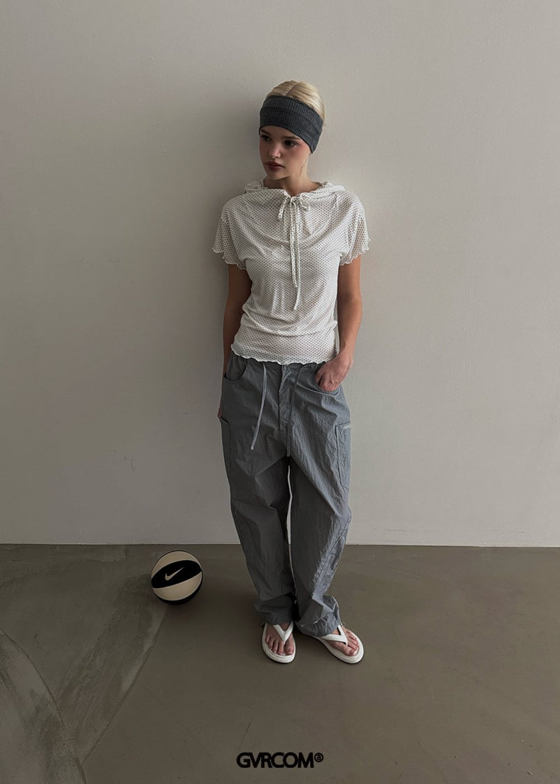 Gavara Market - Korean Women Fashion - #thelittlethings - Dotcal Hood Short Sleeve Tee - 7
