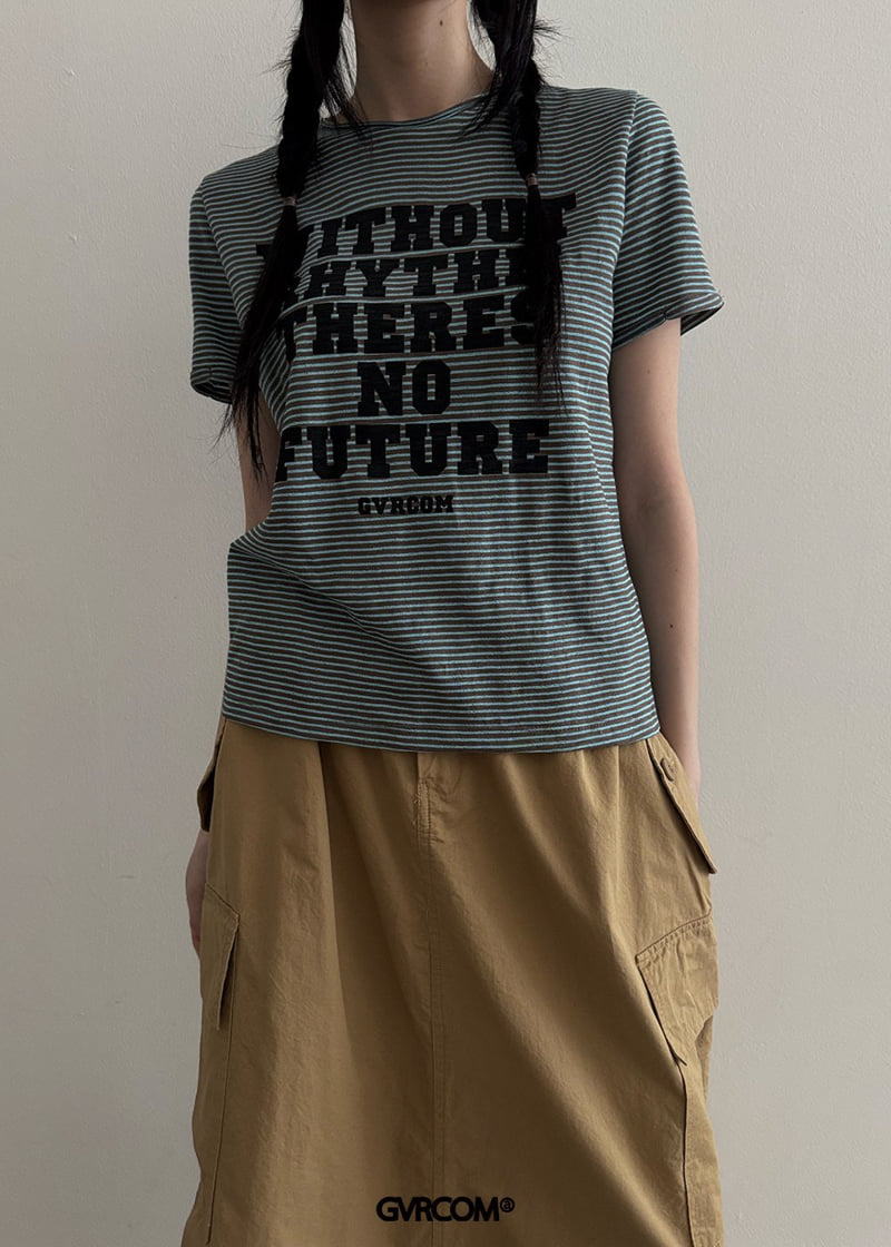 Gavara Market - Korean Women Fashion - #womensfashion - With Stripe Short Sleeve Tee - 5