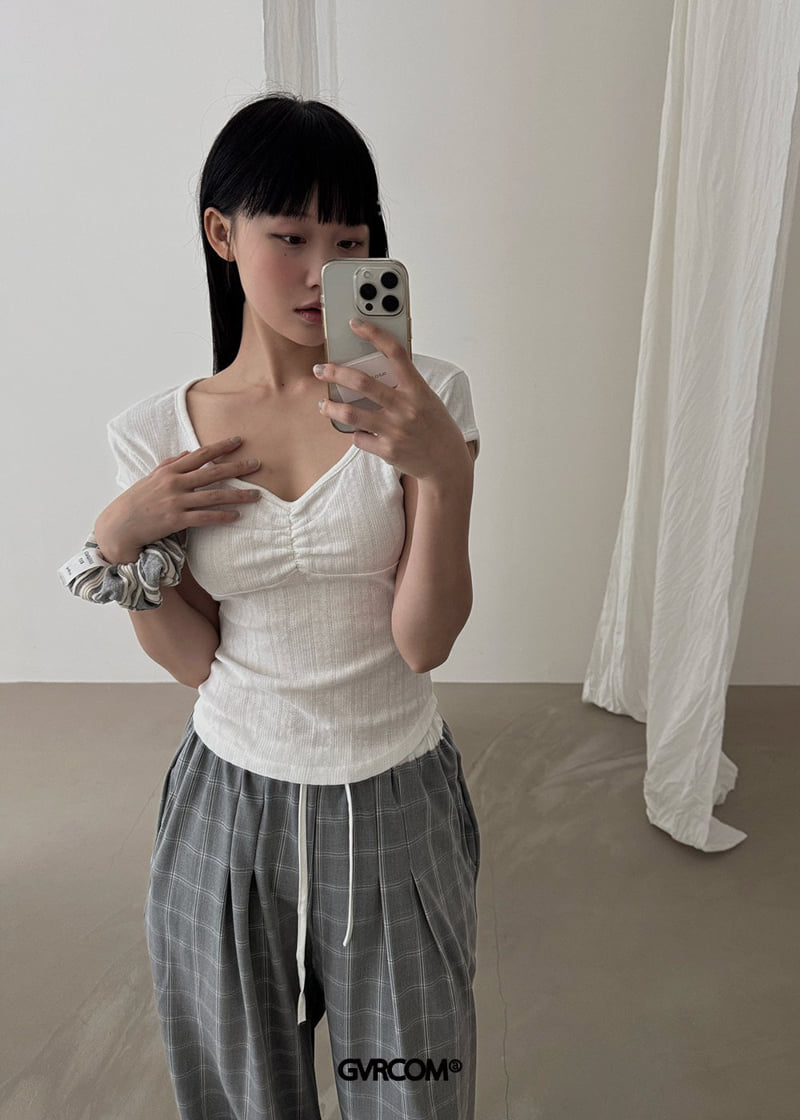 Gavara Market - Korean Women Fashion - #womensfashion - Rinkle Short Sleeve Tee - 11