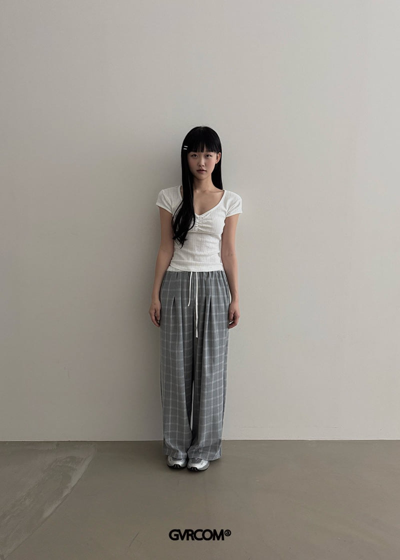 Gavara Market - Korean Women Fashion - #womensfashion - Box Check Wide Pants - 2