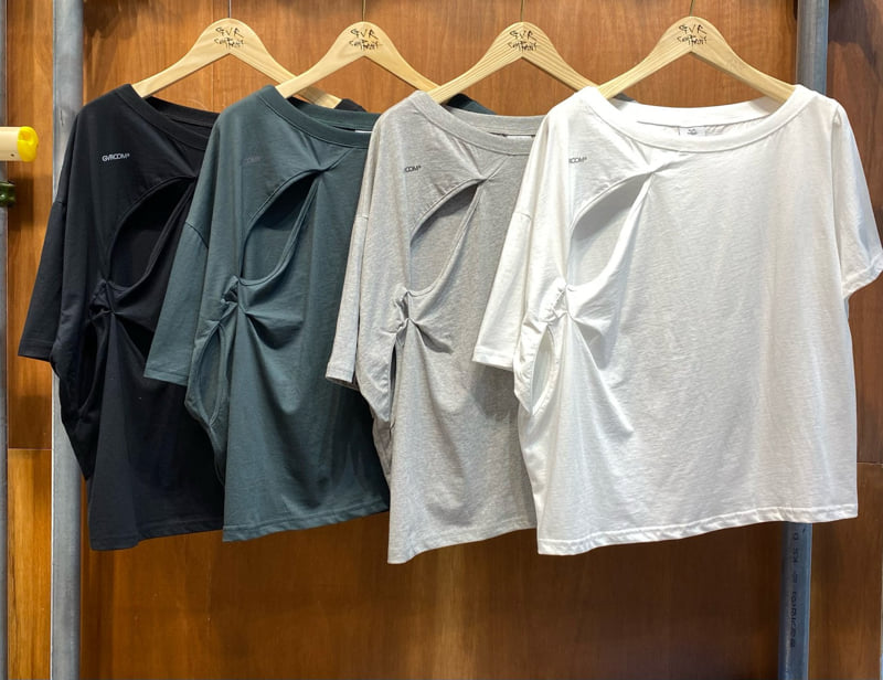 Gavara Market - Korean Women Fashion - #womensfashion - Cut-Off Short Sleeve Tee