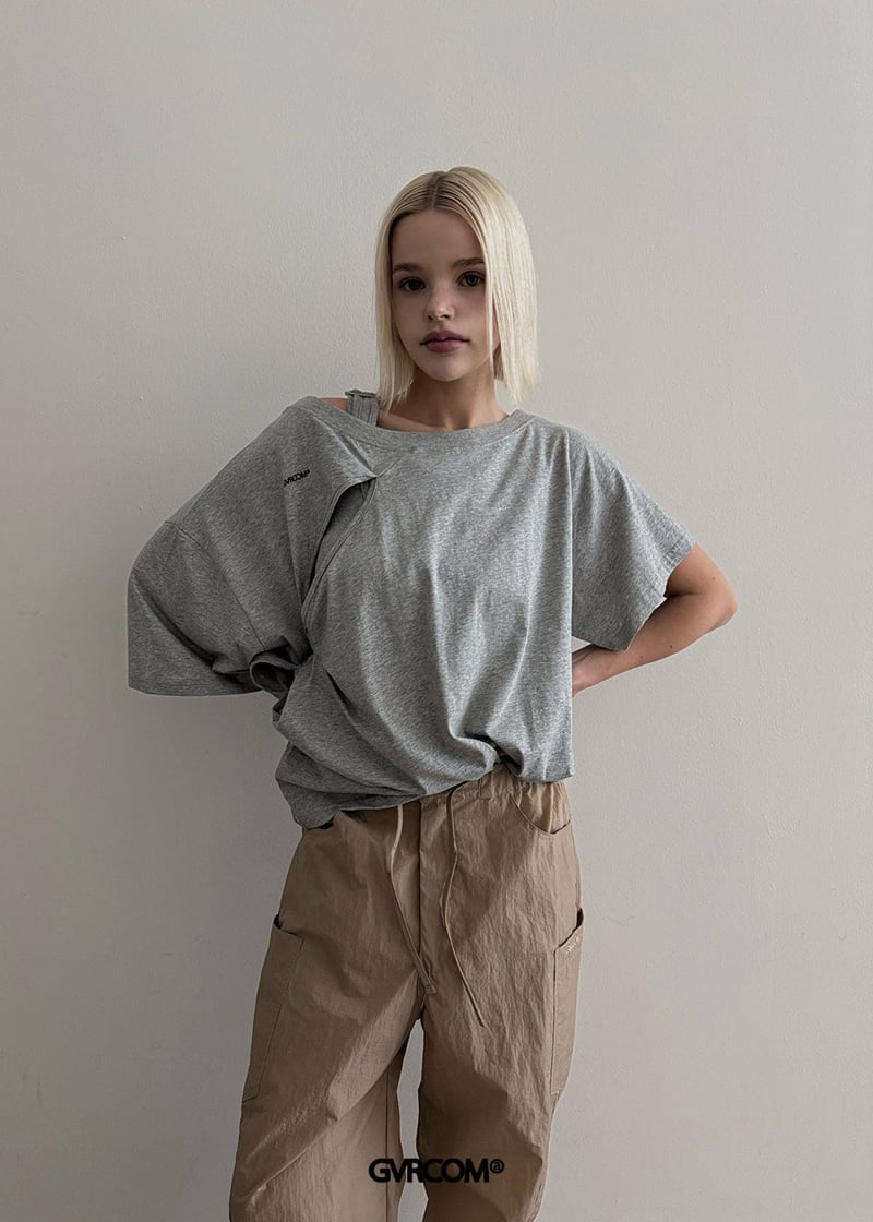 Gavara Market - Korean Women Fashion - #womensfashion - Cut-Off Short Sleeve Tee - 11
