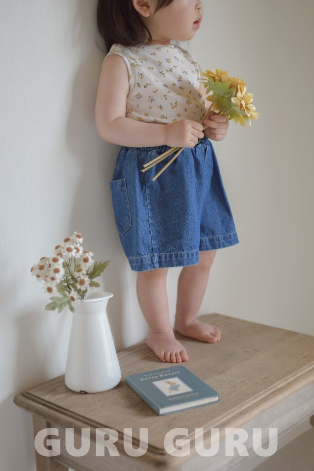 Guru Guru - Korean Baby Fashion - #babyfever - Denim Shorts - 12