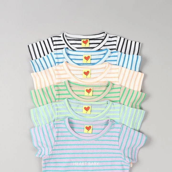 Heart Baby - Korean Children Fashion - #childofig - Stripe Short Sleeve Tee - 7
