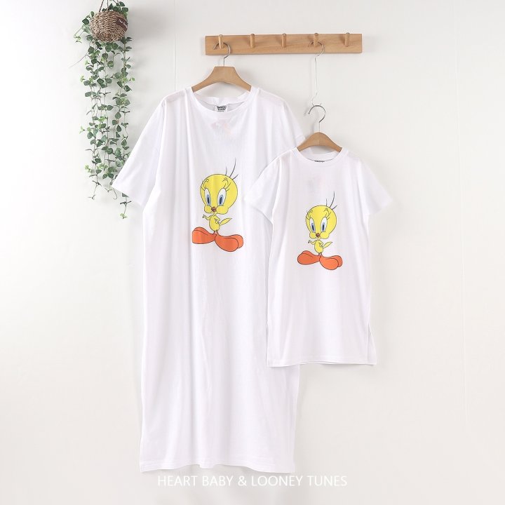 Heart Baby - Korean Children Fashion - #kidsstore - Tweety Slit Short Sleeve One-piece - 9