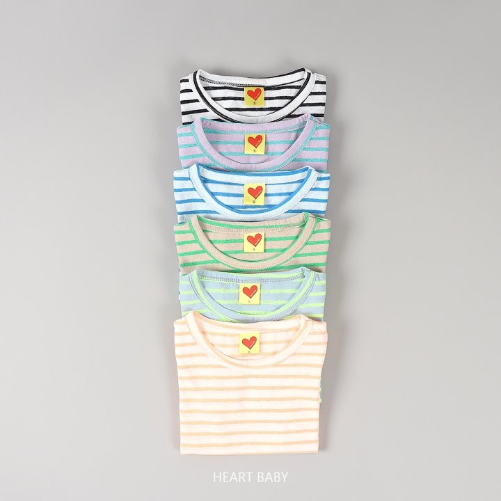 Heart Baby - Korean Children Fashion - #prettylittlegirls - Stripe Short Sleeve Tee - 4