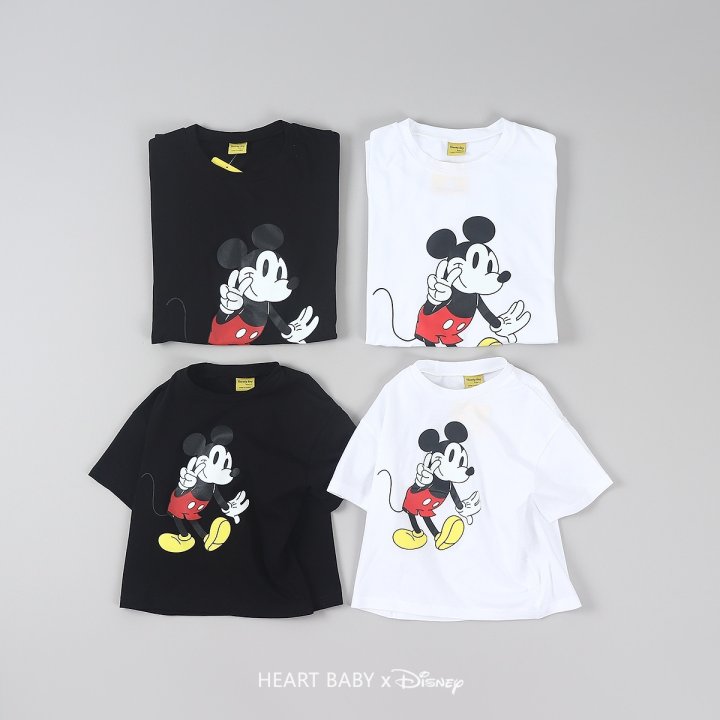 Heart Baby - Korean Children Fashion - #todddlerfashion - V M Short Sleeve Tee - 3