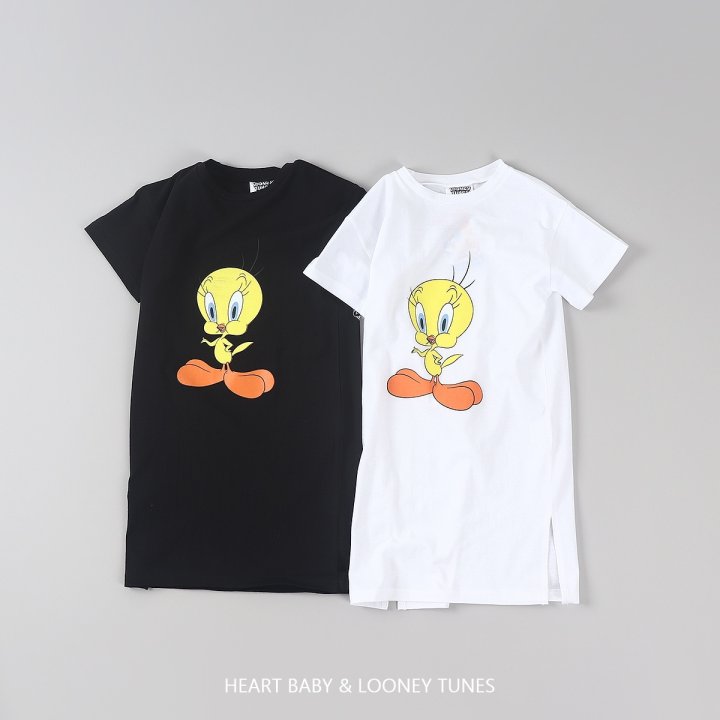 Heart Baby - Korean Women Fashion - #momslook - Tweety Slit Short Sleeve One-piece Adult (Mom Couple Look) - 2