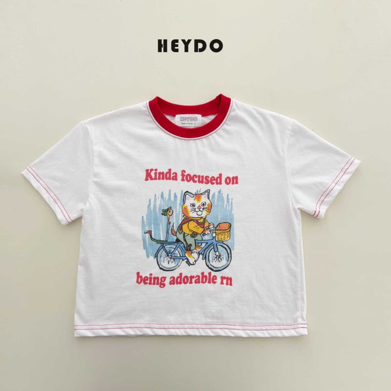 Heydo - Korean Children Fashion - #childrensboutique - Bicycle Cat Tee - 6