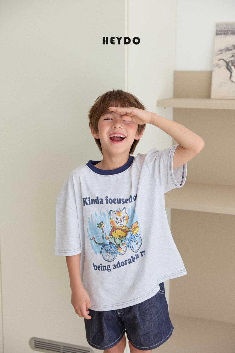 Heydo - Korean Children Fashion - #discoveringself - Bicycle Cat Tee - 8