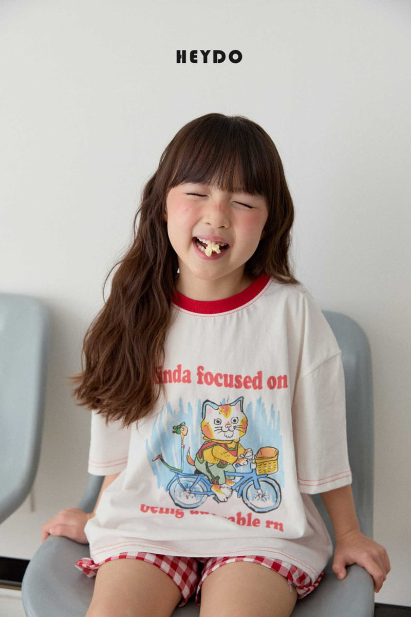 Heydo - Korean Children Fashion - #kidsstore - Bicycle Cat Tee - 11
