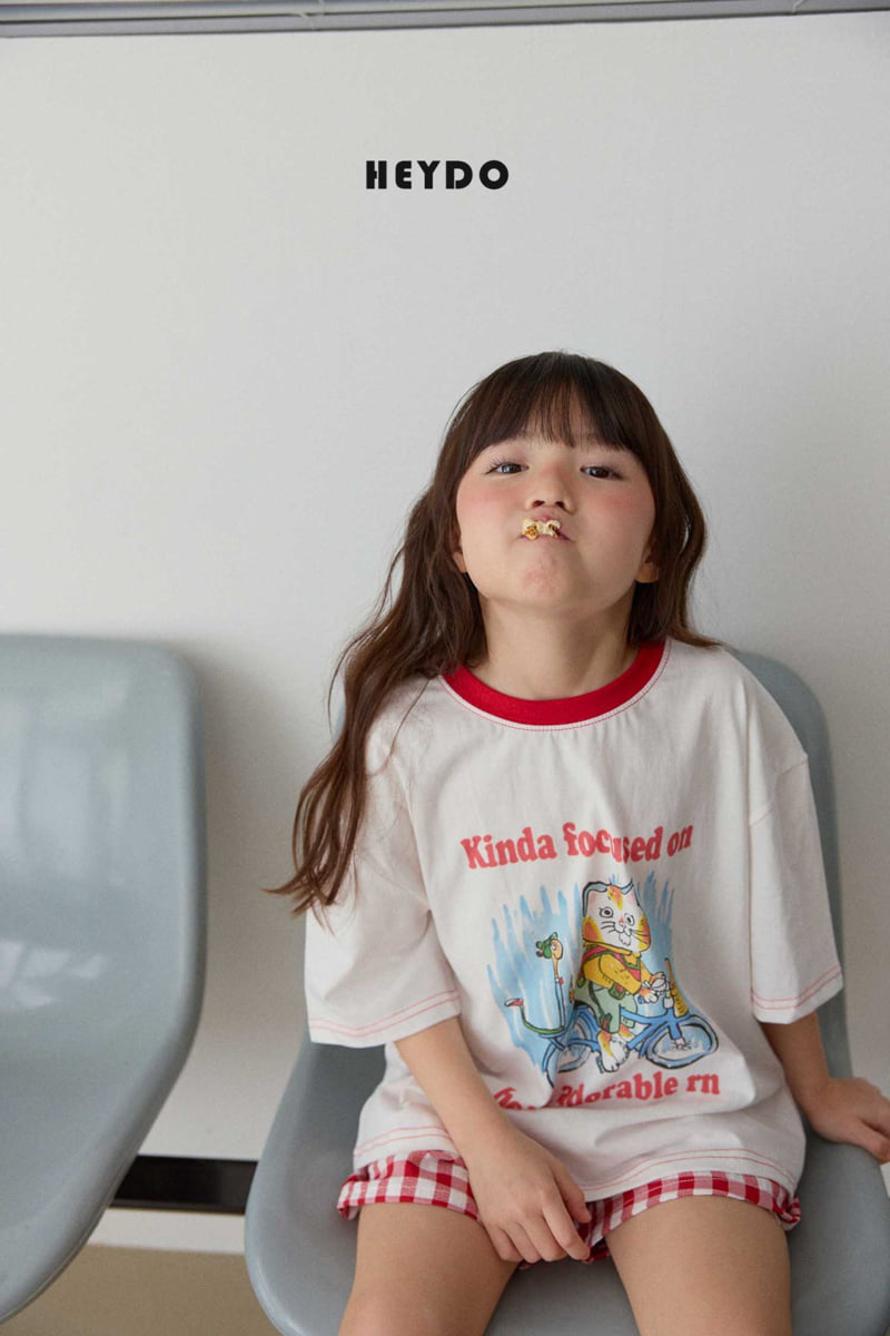 Heydo - Korean Children Fashion - #kidzfashiontrend - Bicycle Cat Tee - 12