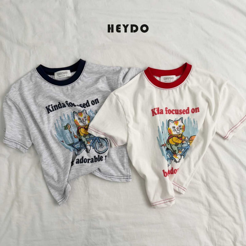 Heydo - Korean Children Fashion - #prettylittlegirls - Bicycle Cat Tee