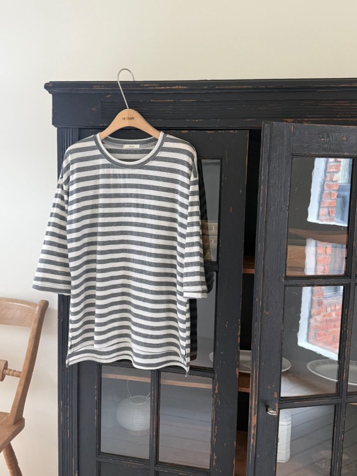 Hiyann - Korean Women Fashion - #womensfashion - Gauze Stripe Tee - 4