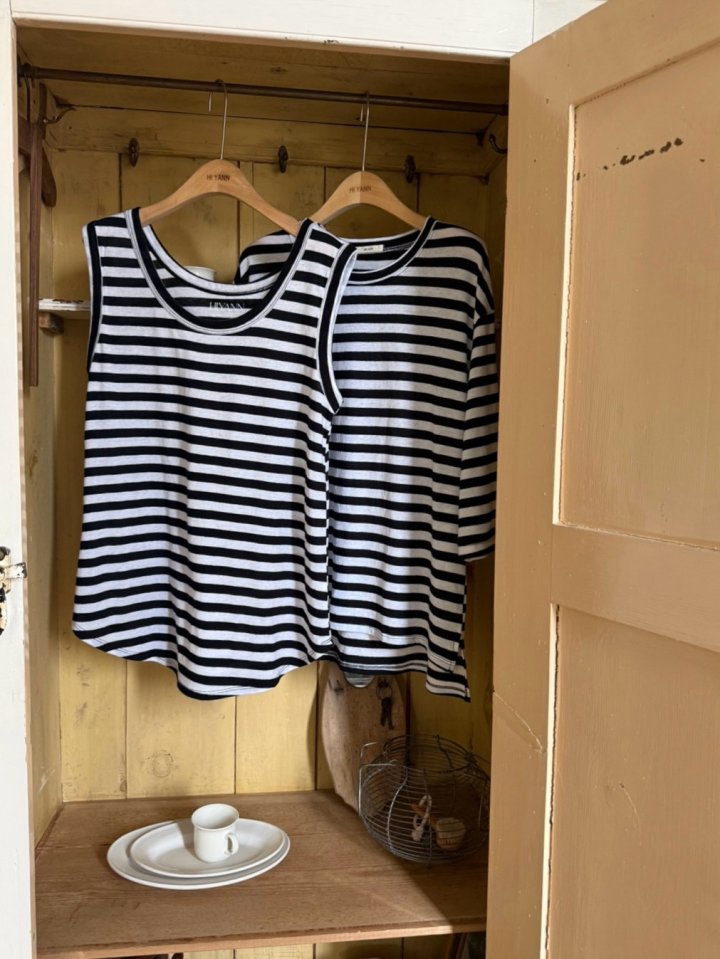Hiyann - Korean Women Fashion - #momslook - Gauze Stripe Tee - 6