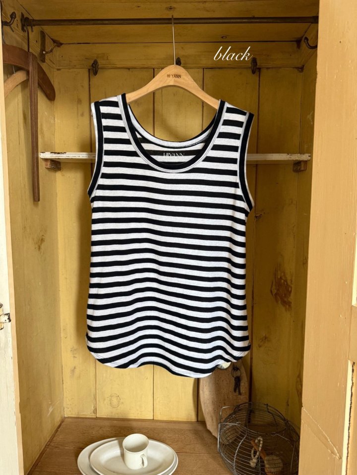 Hiyann - Korean Women Fashion - #momslook - Gauze Stripe Sleeveless - 3