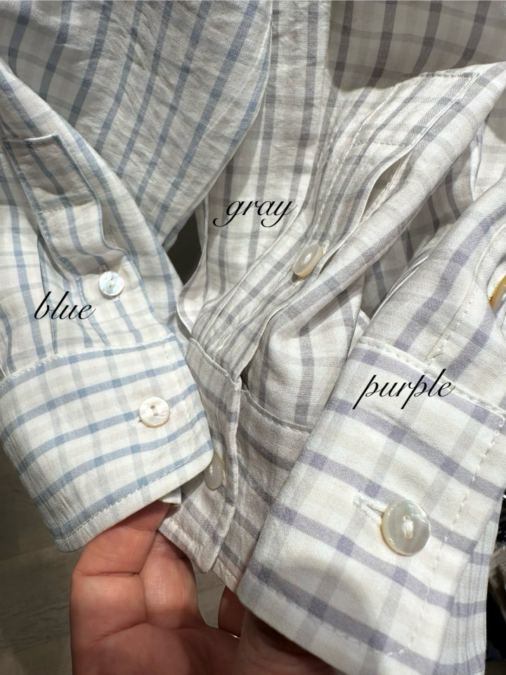 Hiyann - Korean Women Fashion - #momslook - Check Cropped Shirt - 9