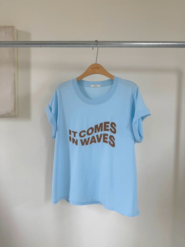 Hiyann - Korean Women Fashion - #momslook - Wave Tee - 4
