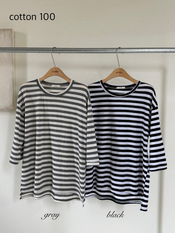 Hiyann - Korean Women Fashion - #womensfashion - Gauze Stripe Tee
