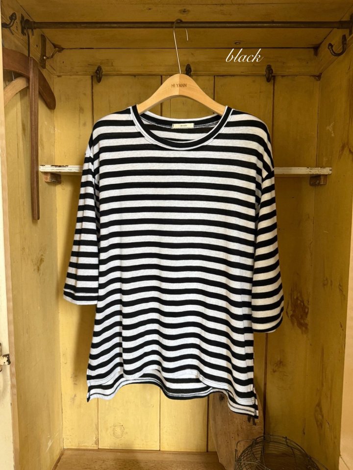 Hiyann - Korean Women Fashion - #womensfashion - Gauze Stripe Tee - 3