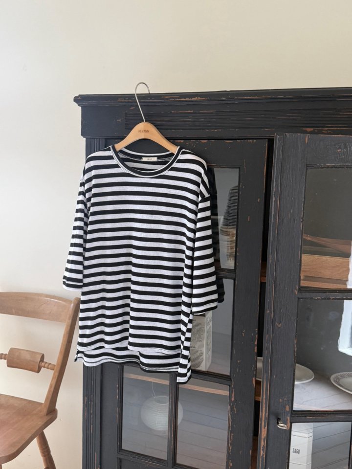 Hiyann - Korean Women Fashion - #womensfashion - Gauze Stripe Tee - 5