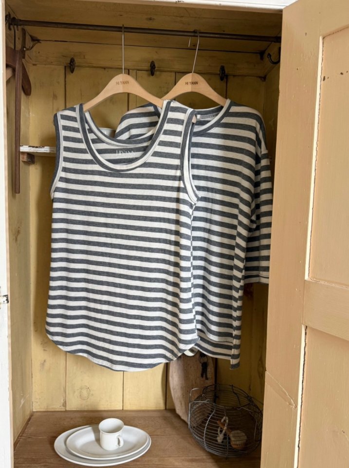 Hiyann - Korean Women Fashion - #womensfashion - Gauze Stripe Tee - 7