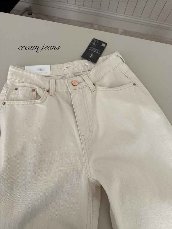 Hiyann - Korean Women Fashion - #womensfashion - Cream Jeans - 5