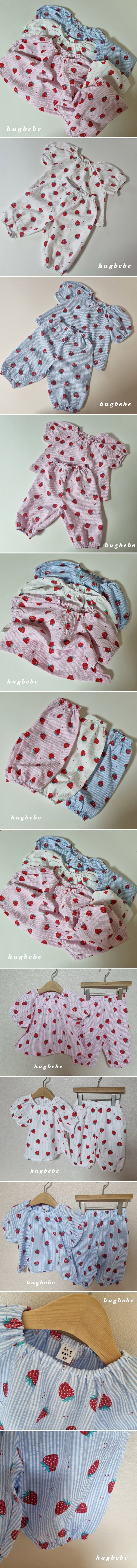 Hug Bebe - Korean Children Fashion - #discoveringself - Strawberry Field Set