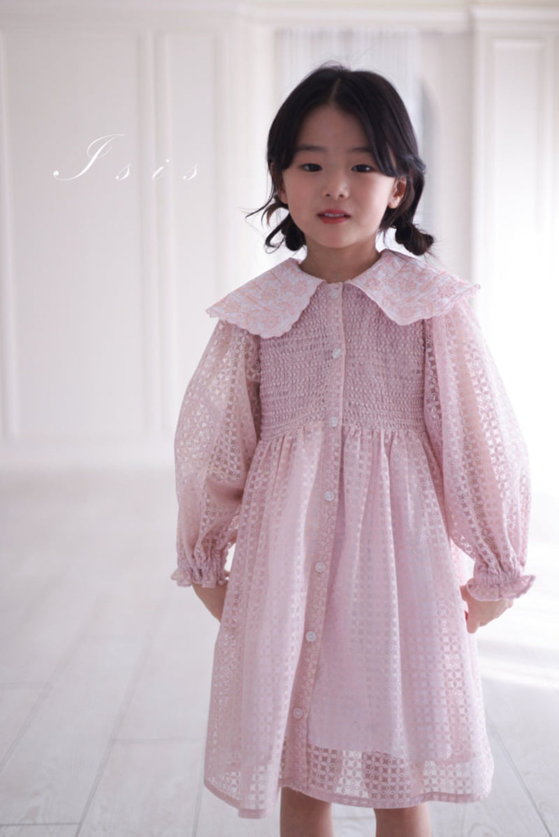 Isis - Korean Children Fashion - #designkidswear - Lace Big Collar One-piece - 2