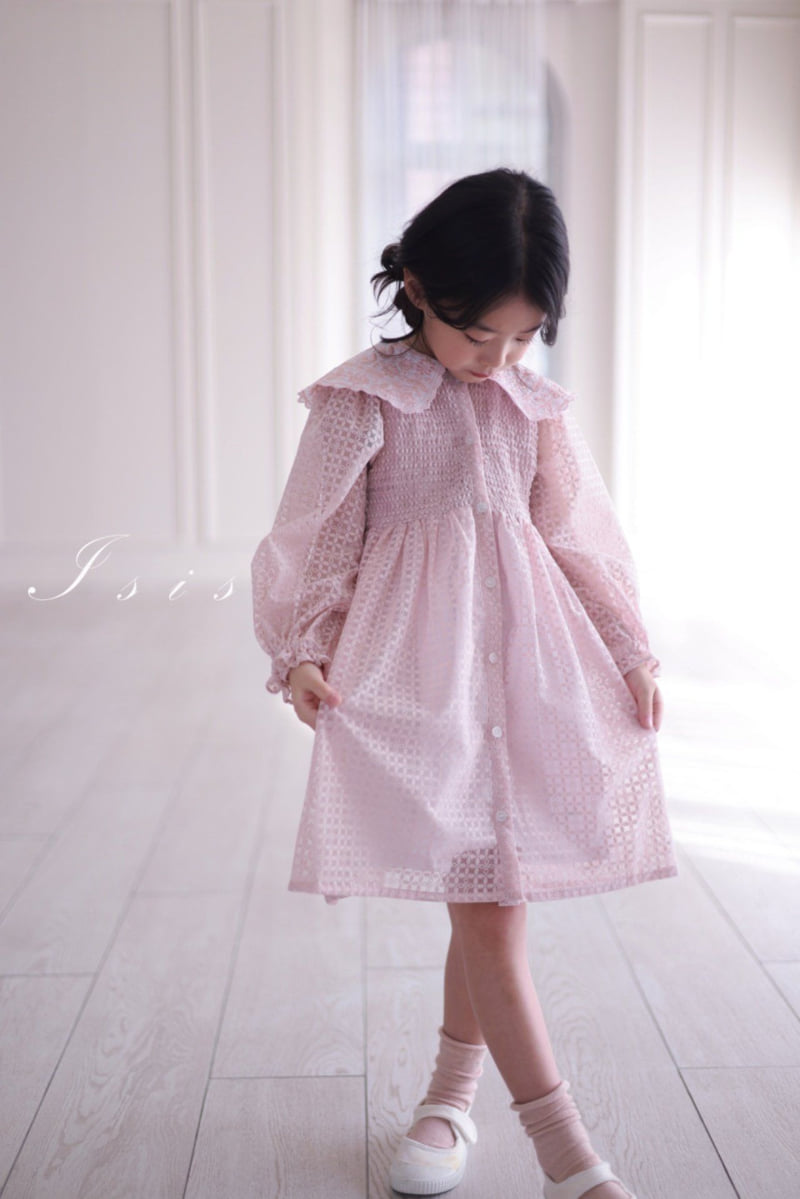 Isis - Korean Children Fashion - #discoveringself - Lace Big Collar One-piece - 3
