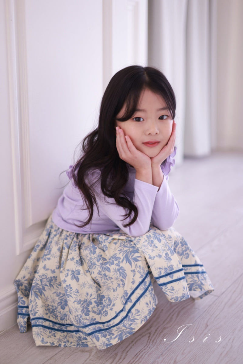 Isis - Korean Children Fashion - #fashionkids - Floral Double-Line Skirt - 3