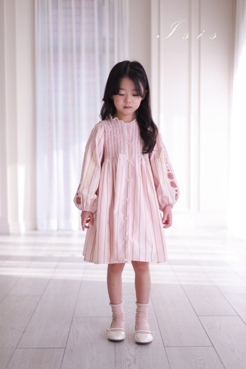 Isis - Korean Children Fashion - #fashionkids - Embroidered Sleeve One-piece