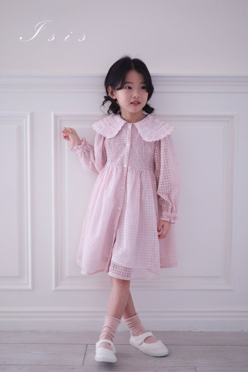 Isis - Korean Children Fashion - #kidsshorts - Lace Big Collar One-piece - 5