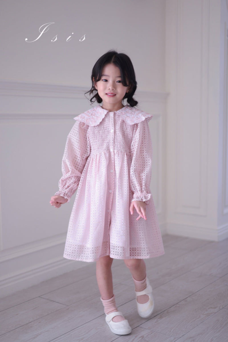 Isis - Korean Children Fashion - #kidsstore - Lace Big Collar One-piece - 6