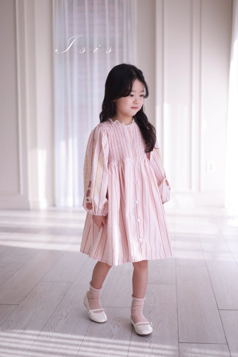 Isis - Korean Children Fashion - #kidsstore - Embroidered Sleeve One-piece - 3