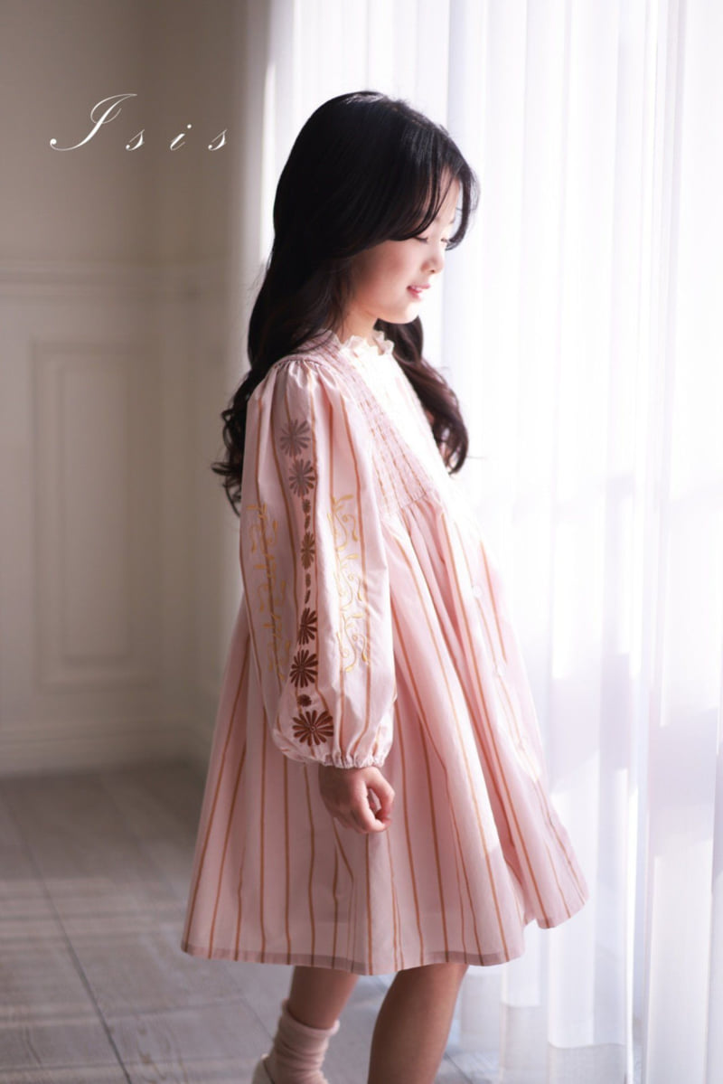 Isis - Korean Children Fashion - #kidsstore - Embroidered Sleeve One-piece - 4