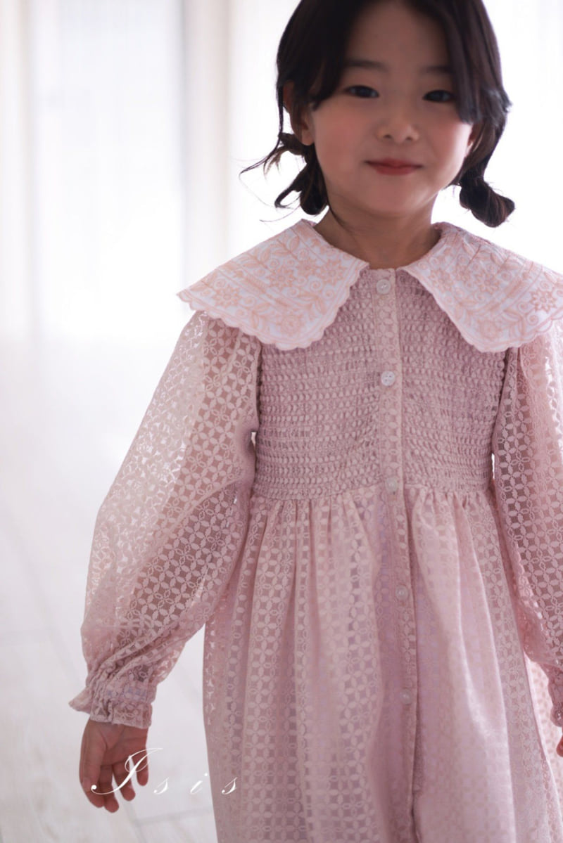 Isis - Korean Children Fashion - #littlefashionista - Lace Big Collar One-piece - 9