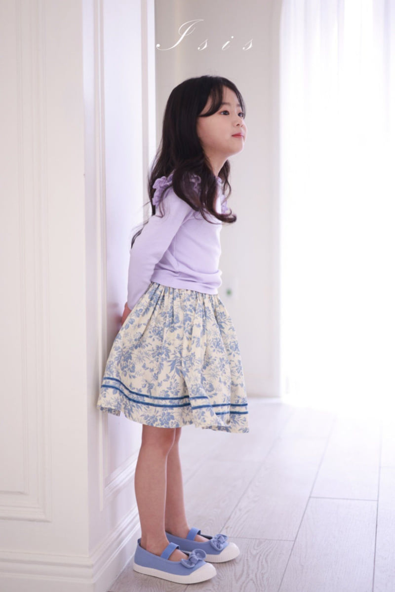 Isis - Korean Children Fashion - #littlefashionista - Floral Double-Line Skirt - 8