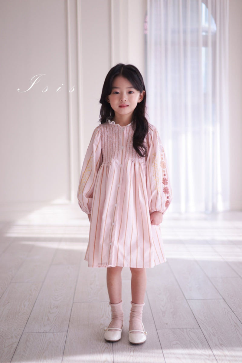 Isis - Korean Children Fashion - #littlefashionista - Embroidered Sleeve One-piece - 6