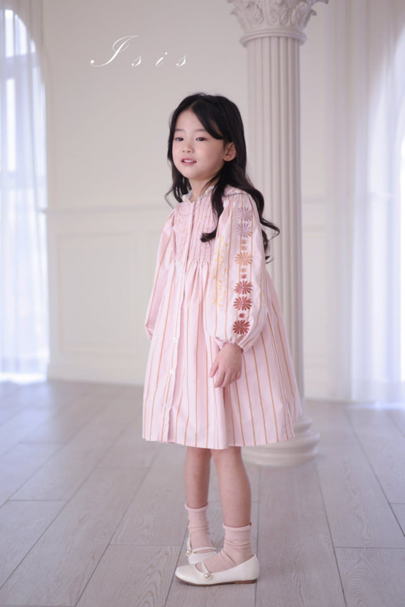 Isis - Korean Children Fashion - #stylishchildhood - Embroidered Sleeve One-piece - 12