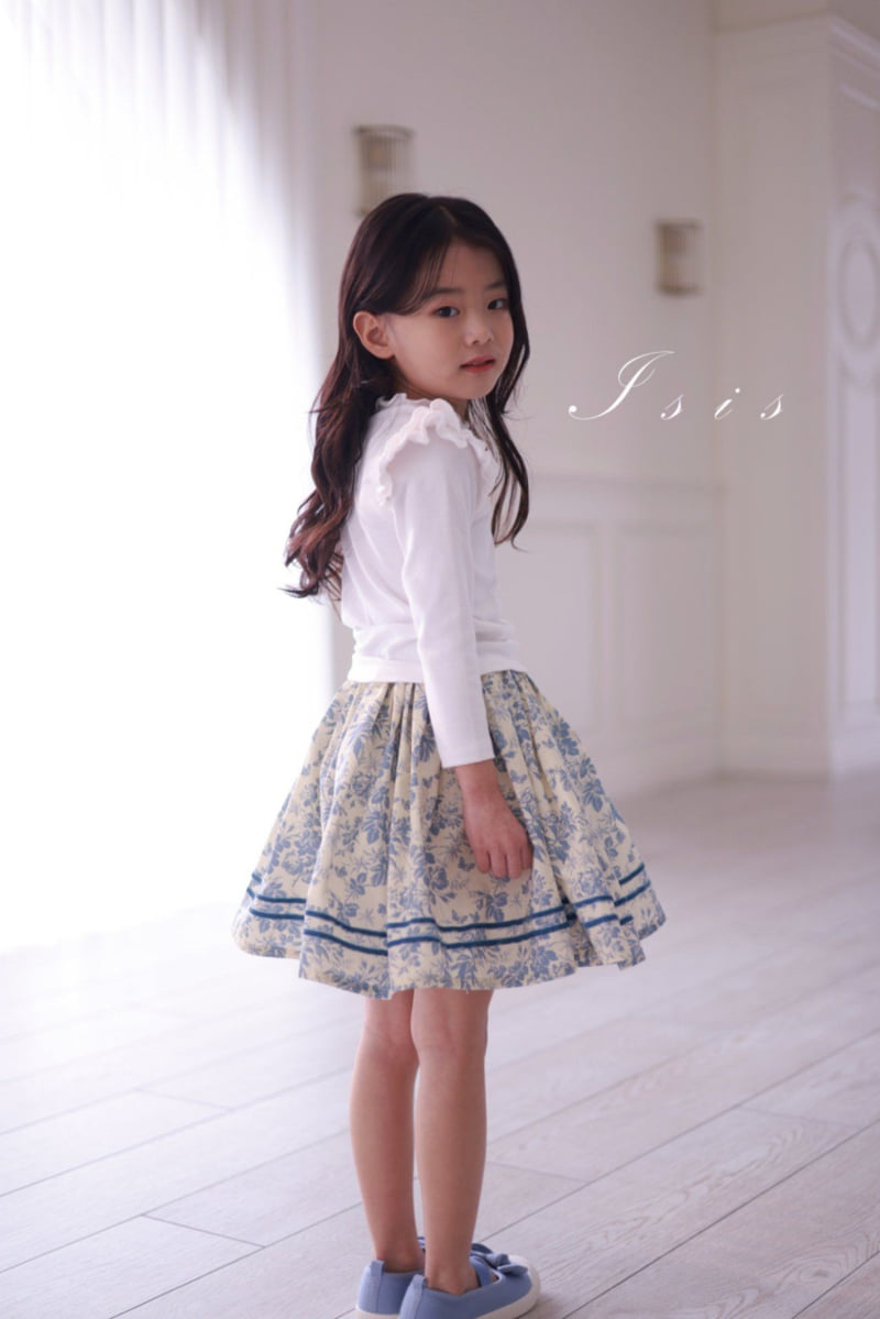 Isis - Korean Children Fashion - #todddlerfashion - Floral Double-Line Skirt - 12