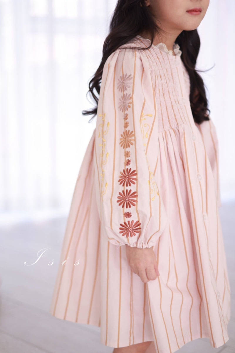 Isis - Korean Children Fashion - #todddlerfashion - Embroidered Sleeve One-piece - 10