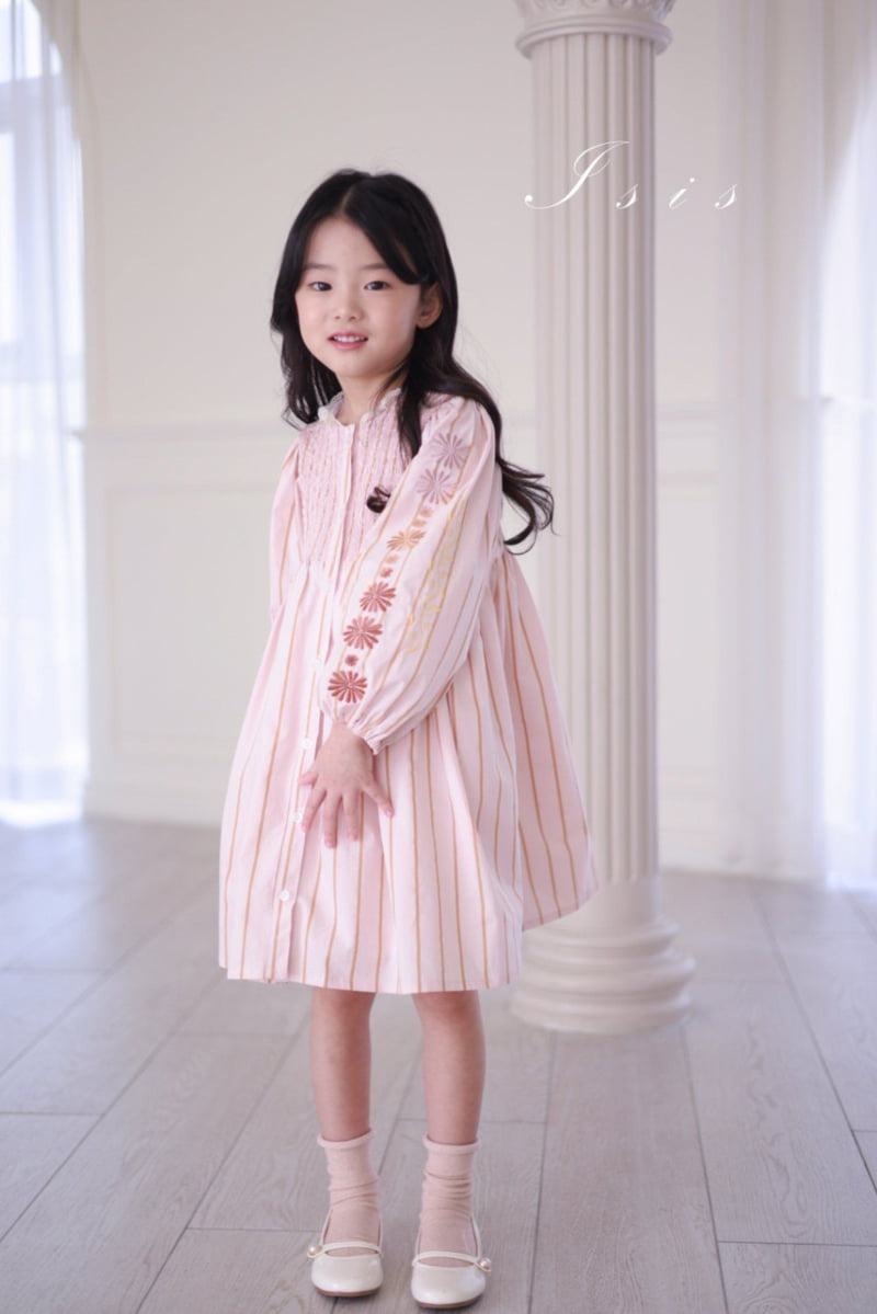 Isis - Korean Children Fashion - #toddlerclothing - Embroidered Sleeve One-piece - 11