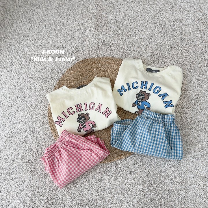 J-Room - Korean Children Fashion - #kidsshorts - Michigan Check Set - 4
