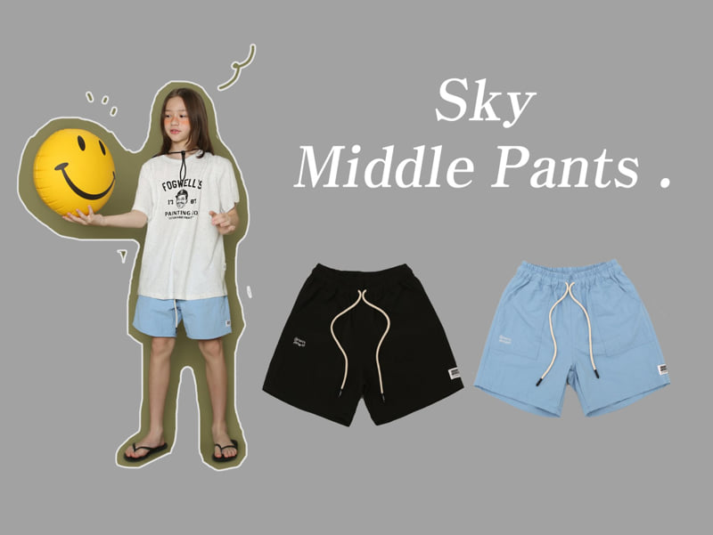 Jenny Basic - Korean Children Fashion - #fashionkids - Sky Middle Pants