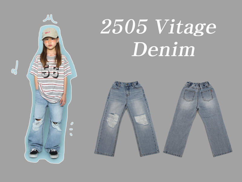 Jenny Basic - Korean Children Fashion - #kidzfashiontrend - 2505 Vintage Denim Pants